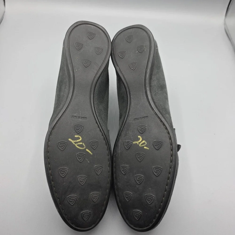 AGL Loafers Womens 36.5 Gray Leather Buckle‎ Moccasin Driving Shoes Flats